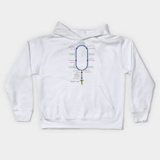 How to pray the rosary (for light backgrounds) Kids Hoodie